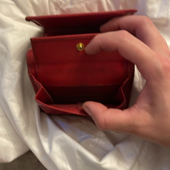 Prada Small Tri-Fold Wallet in Peonia Red - Picture 4 of 10